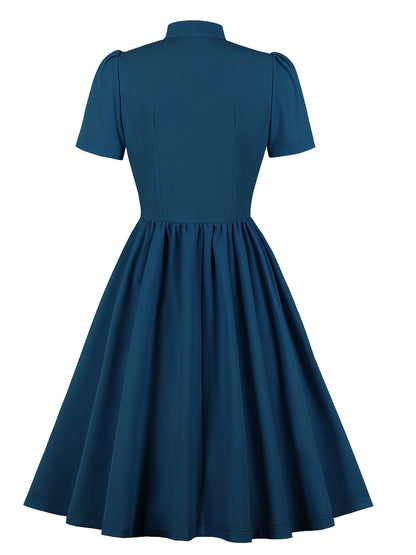 Classy Vintage A Line Women Dresses with Neck Bow