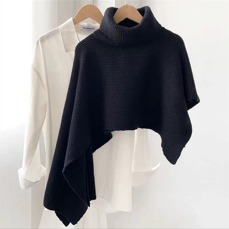 Fashion High Neck Knitted Cloak Scarves