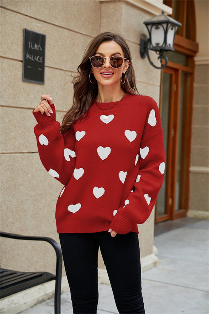 Casual Sweetheart Design Pullover Knitted Sweaters
