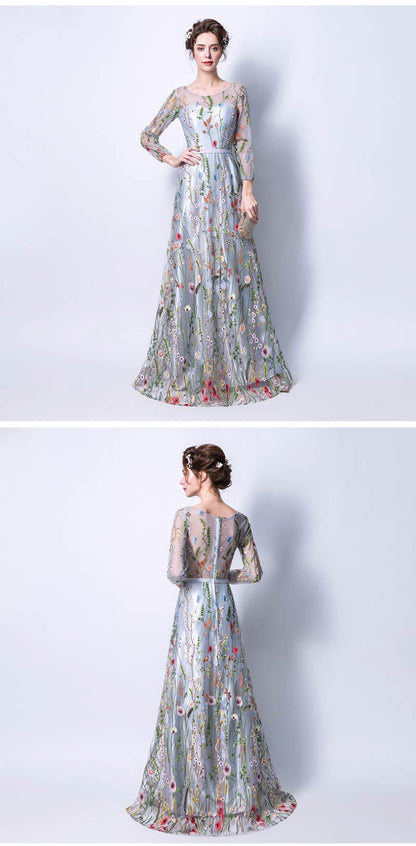 Vintage Elegant Long Sleeves Evening Dresses
