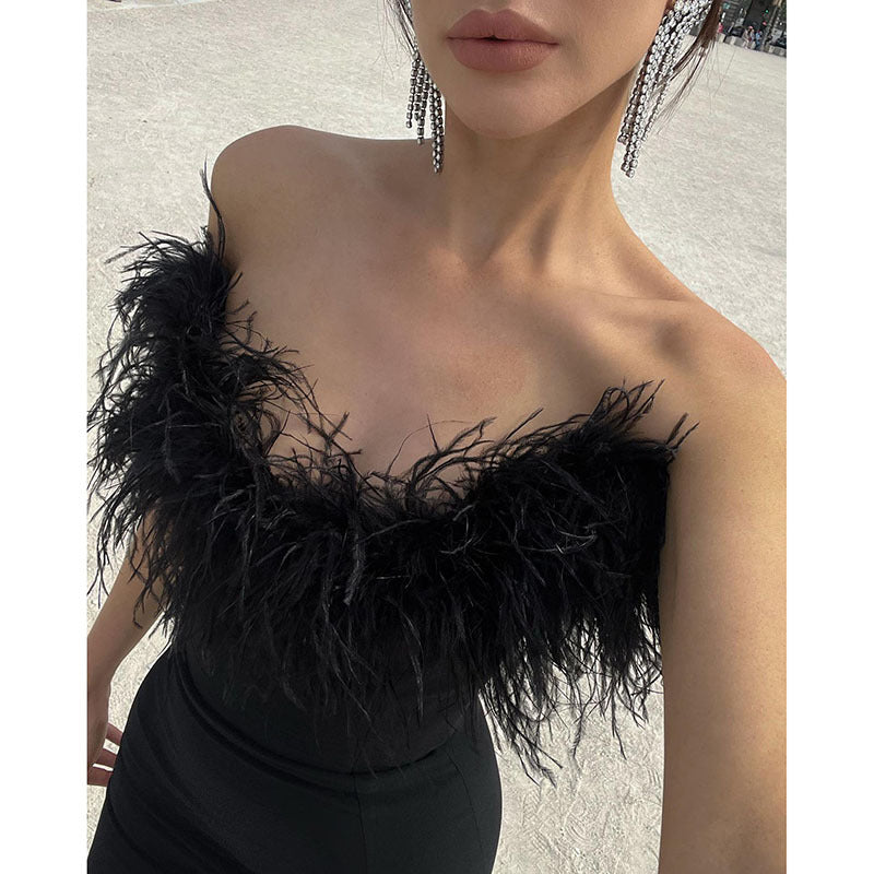 Sexy Strapless Mermaid Black Dresses