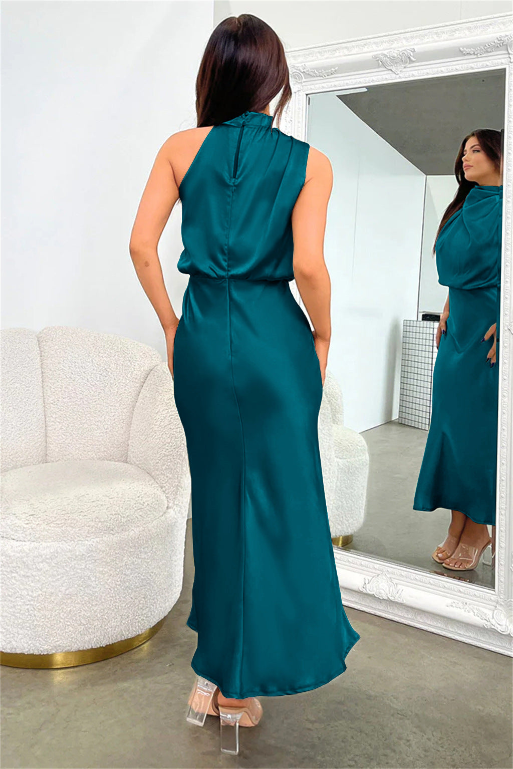 Fashion Stain Sleeveless Evening Dresses