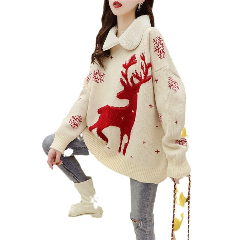 Casual Christmas Pullover Knitted Sweaters for Women