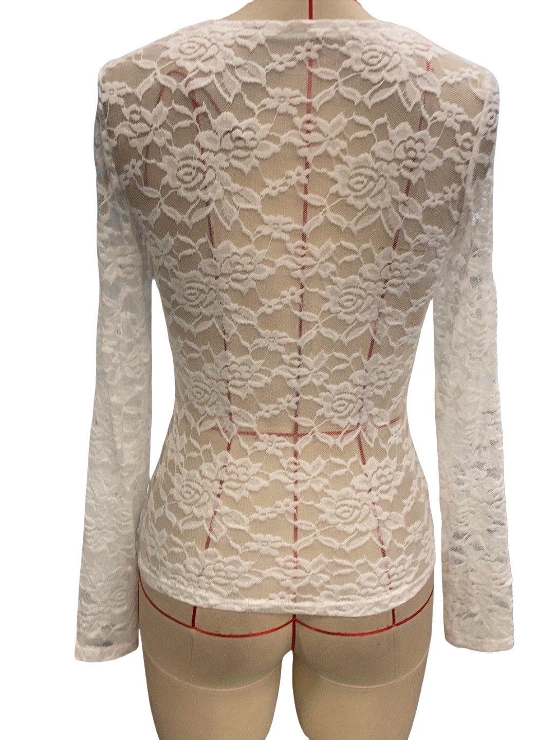 Elegant V Neck Long Sleeves Lace Shirts