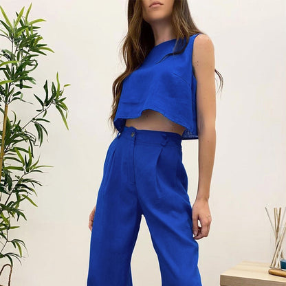 Casual Summer Sleeveless Tops and Pants Outfits