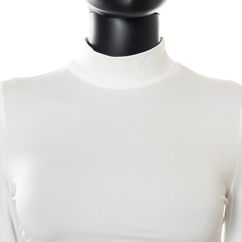 Sexy High Neck Women Tops & Skirts Suits