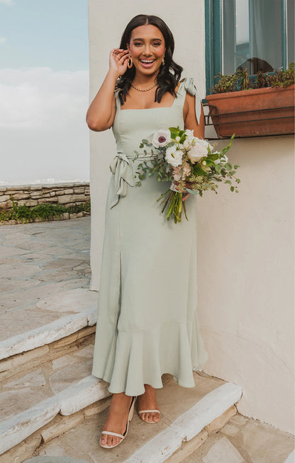 Fashion Summer Split Front Midi Dresses for Women