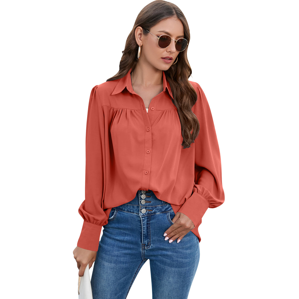 Casual Chiffon Long Sleeves Blouses for Women