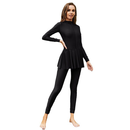 Arabic Long-sleeved Sunscreen Fully Enclosed One-piece Conservative Swimsuit