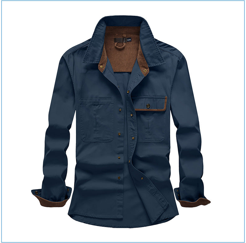 Casual Cotton Plus Sizes Long Sleeves Shirts for Men