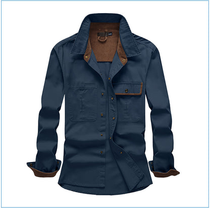 Casual Cotton Plus Sizes Long Sleeves Shirts for Men