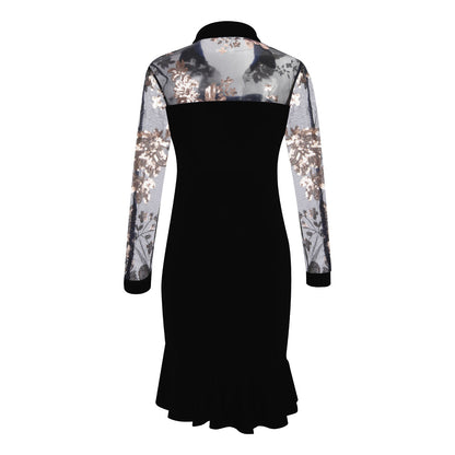 Fashion Women Embroidery Beaded Long Midi Dresses