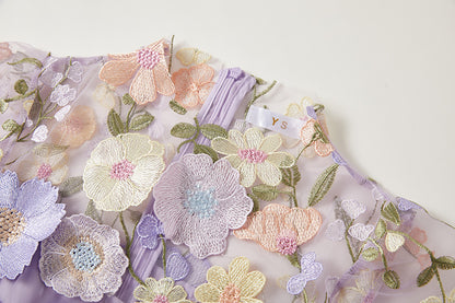 Designed 3d Flowers Embroidery Mermaid Sheath Dresses