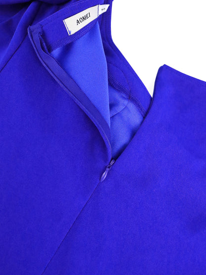 3D Design Long Sleeves Blue Party Dresses