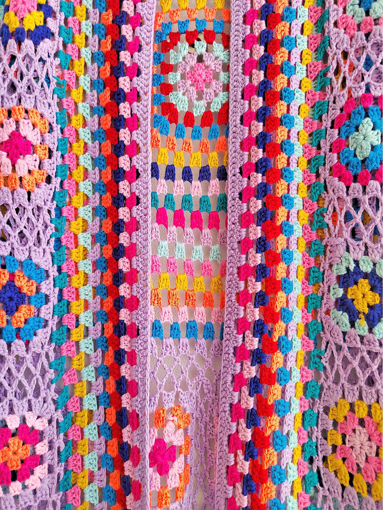 Colorful Crochet Irregular Tassels Coats for Women