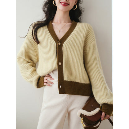 Fashion V Neck Lazy Style Knitted Cardigan Sweaters