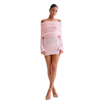 Sexy Off The Shoulder Long Sleeves Mini Dresses