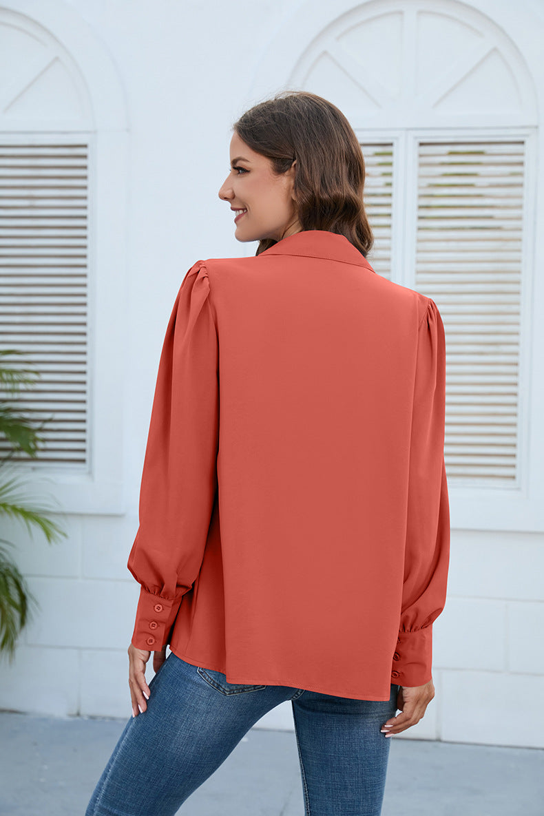 Casual Chiffon Long Sleeves Blouses for Women
