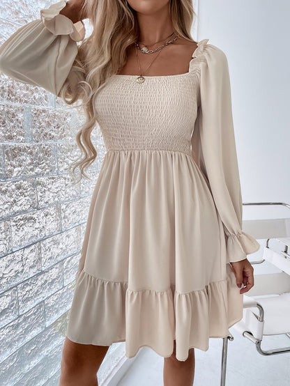 Casual Square Neckline High Waist Women Dresses