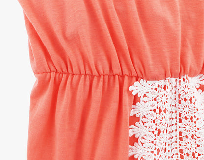 Elegant Lace Trim Summer Long Dresses