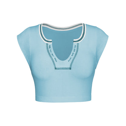 Sexy Designed Midriff Baring Knitted T Shirts