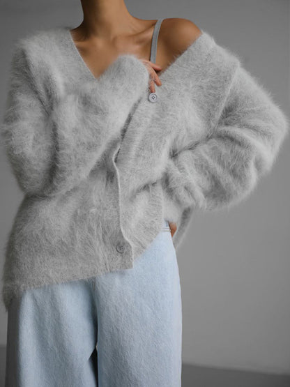 Casual V Neck Long Sleeves Knitted Sweaters