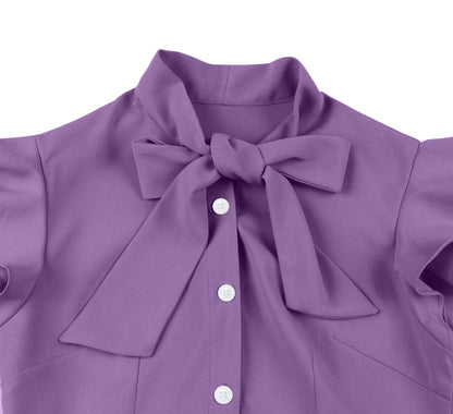 Vintage Ruffled Turnover Collar Dresses