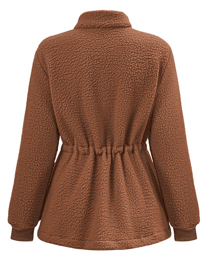 Casual Stand Collar Long Sleeves Velvet Coats