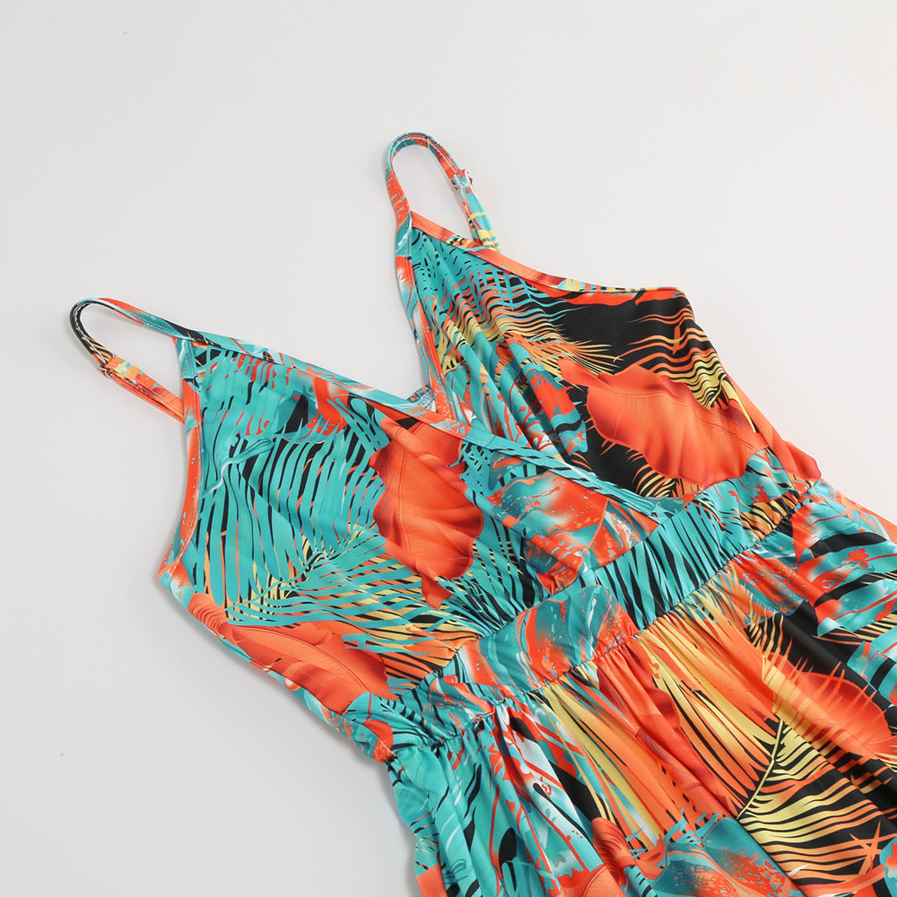 Sexy V Neck Bohemian Long Maxi Dresses