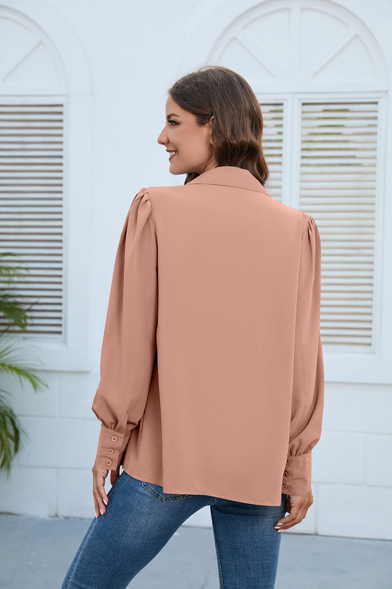 Casual Chiffon Long Sleeves Blouses for Women