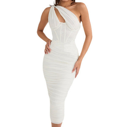 Sexy One Shoulder Backless Sheath Dresses