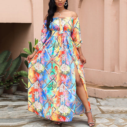 Vintage V Neck Long Sleeves Dresses