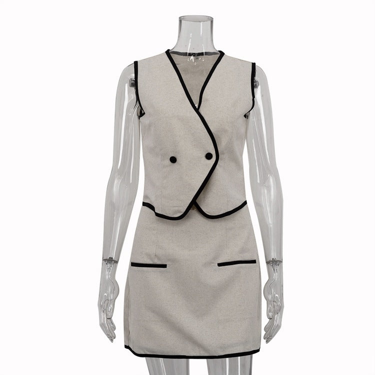 Summer New Cotton Vest & Skirt Set for Women