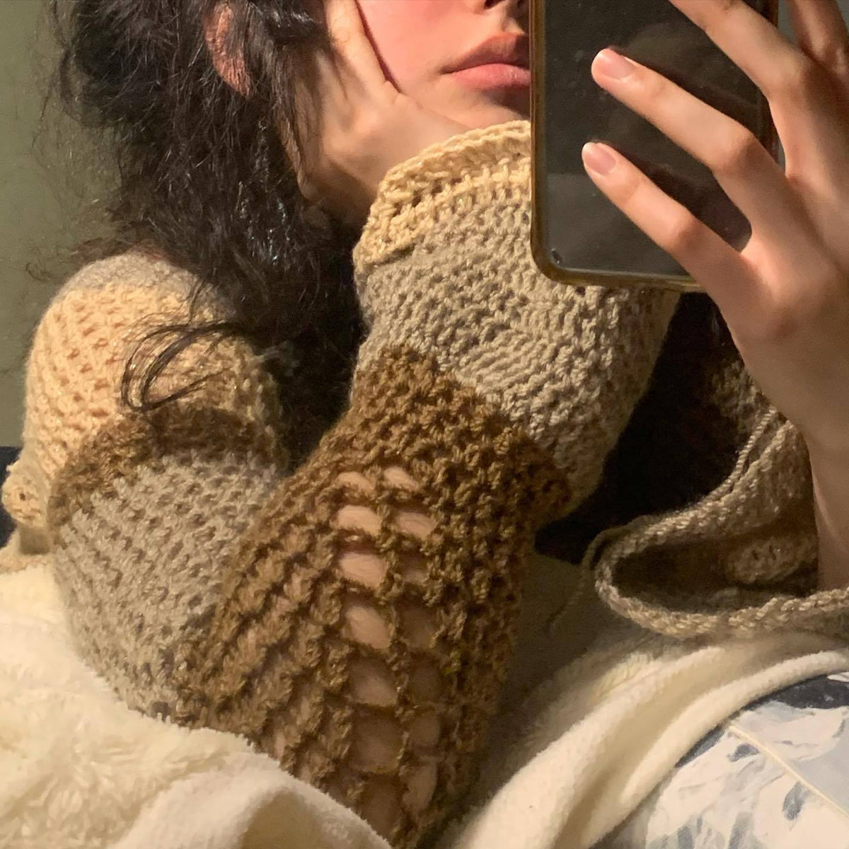 Fashion Colorful Striped Knitted Tops