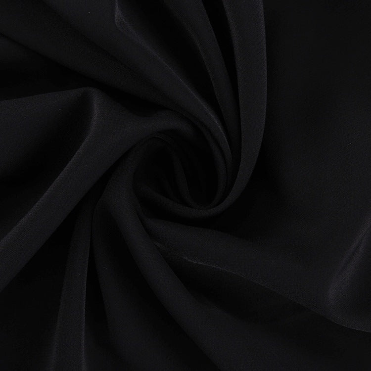 Designer Doll-Collar Cinched-Waist Slimming Little Black Dress