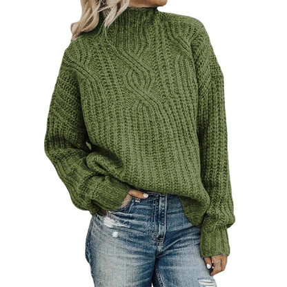 Fashion Women Knitted High Neck Sweaters