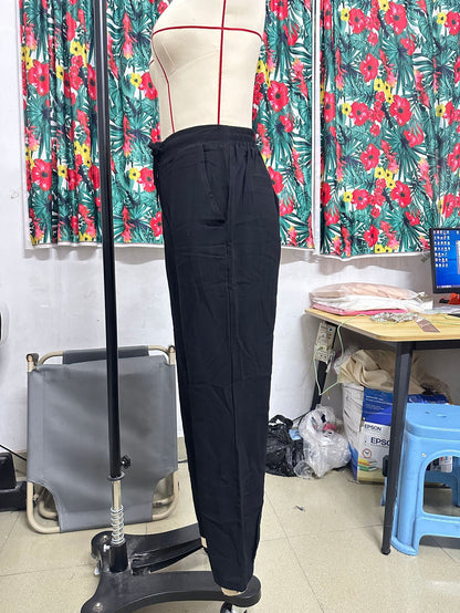 Casual Linen Drawstring Women Pants