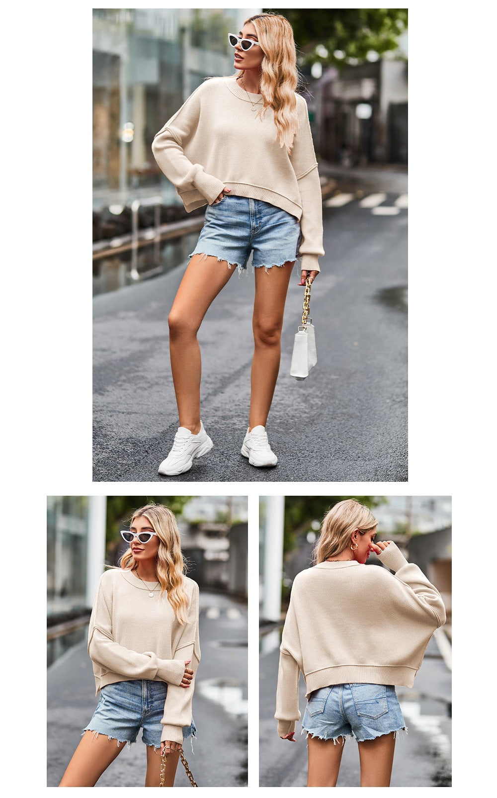 Fashion Round Neck Knitted Pullover Sweaters