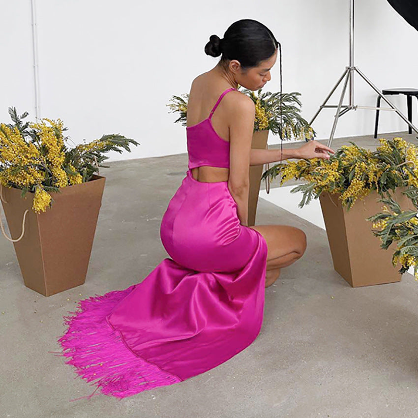 Summer Sexy Tassels Long Sheath Dresses for Party