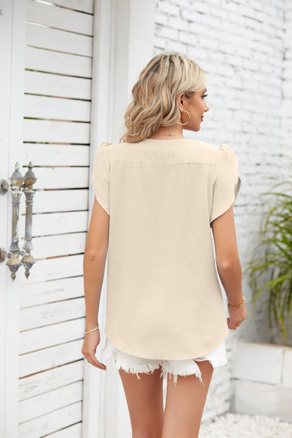 Casual Chiffon Short Sleeves Blouses for Women