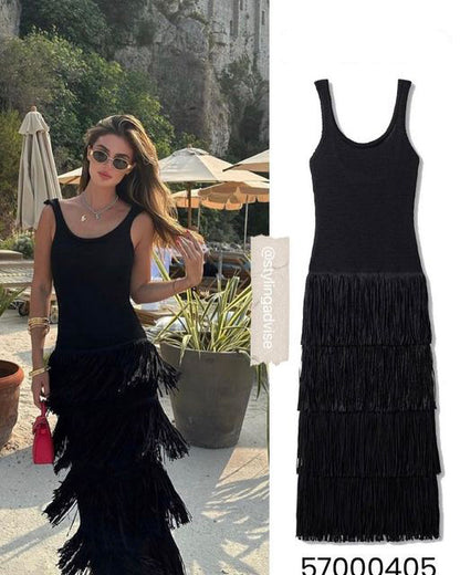 Summer Tassels Sexy Spaghetti Straps Dresses