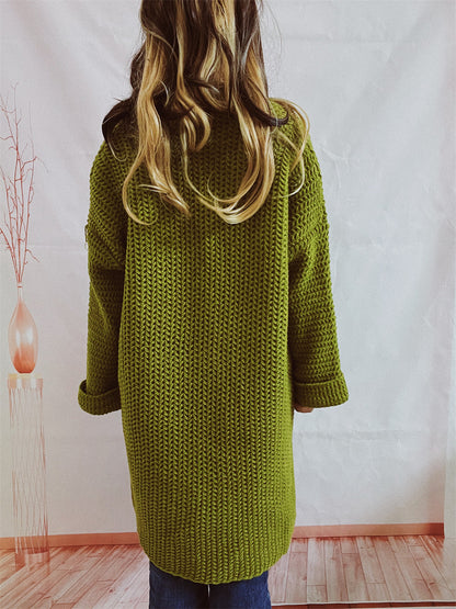 Casual Long Knitted Coats with Large Pockets