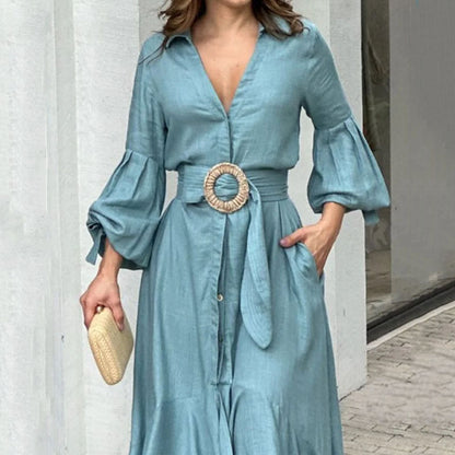 Fashion Long Sleeves Dresses with Pocket