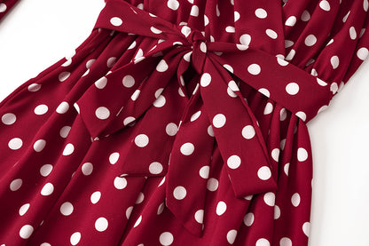 Casual Polka Dot Long Sleeves Short Dresses for Women