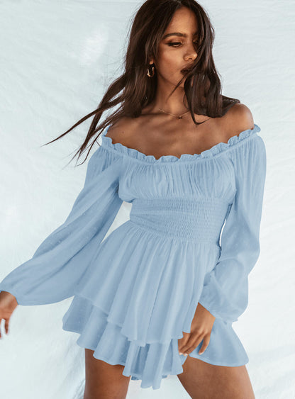 Designed Off The Shoulder Ruffled Short Jumpsuits