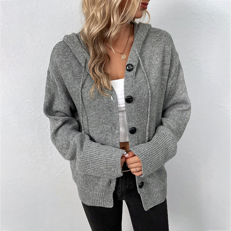 Fashion Drawstring Knitted Cardigan Coats for Women