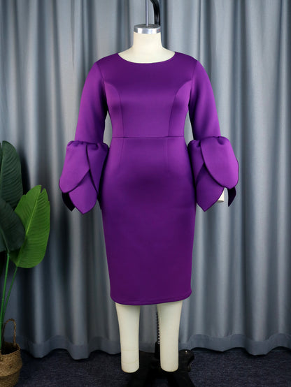 Designed Purple Plus Sizes Party Dresses