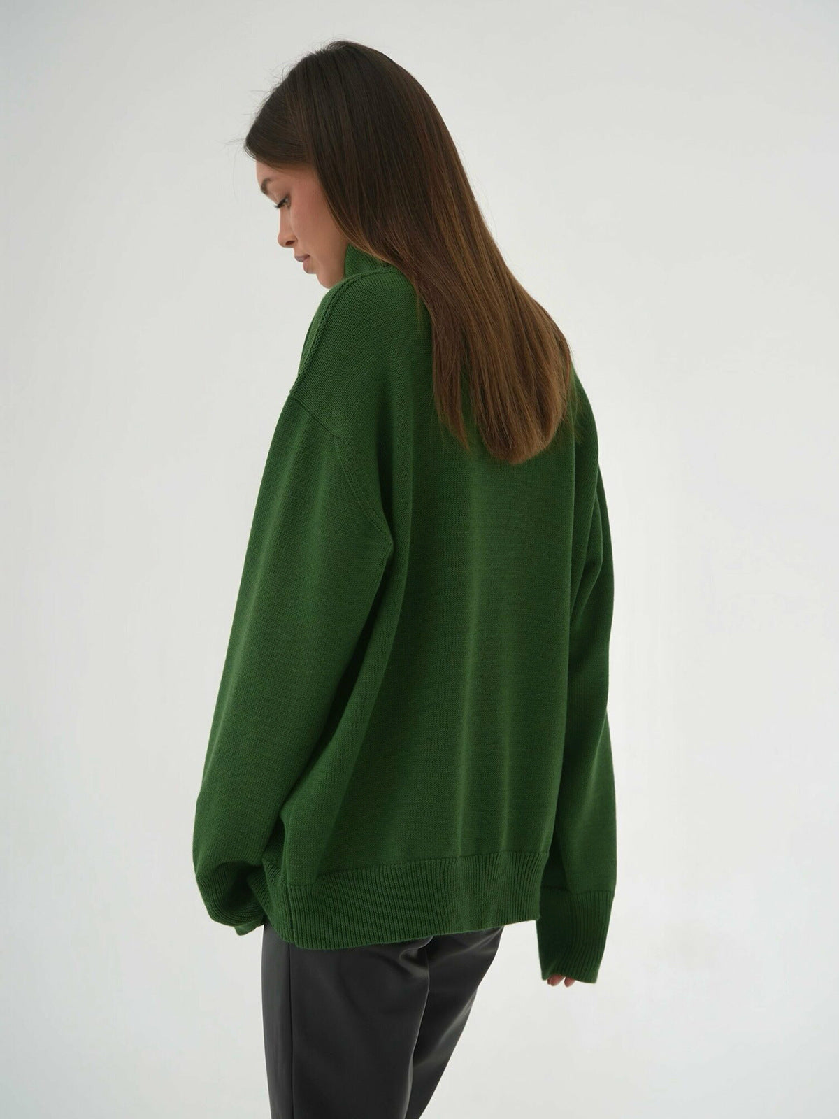 Fashion High Neck Knitted Pullover Sweaters for Women