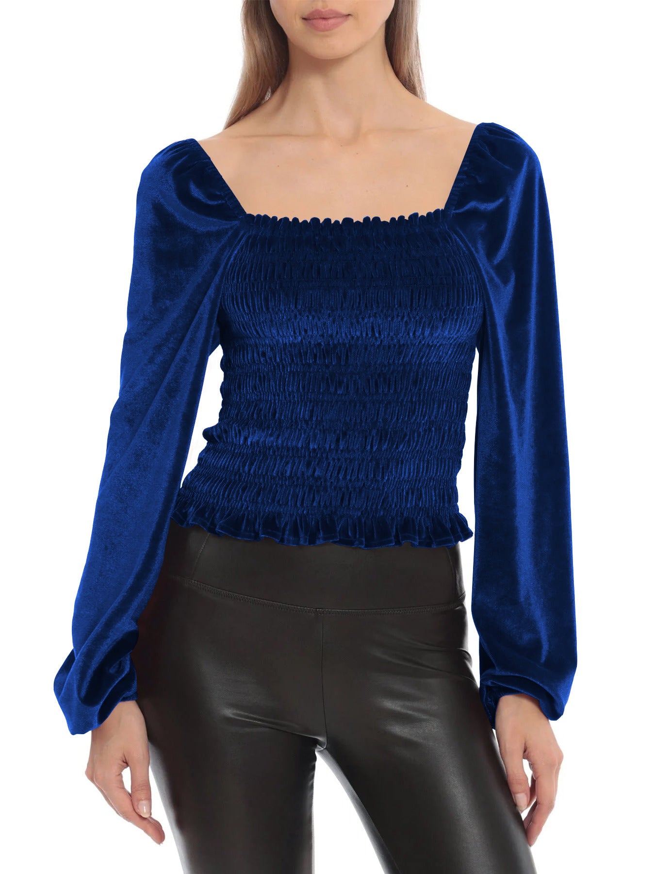 Elegant Designed Velvet Long Sleeves T Shirts