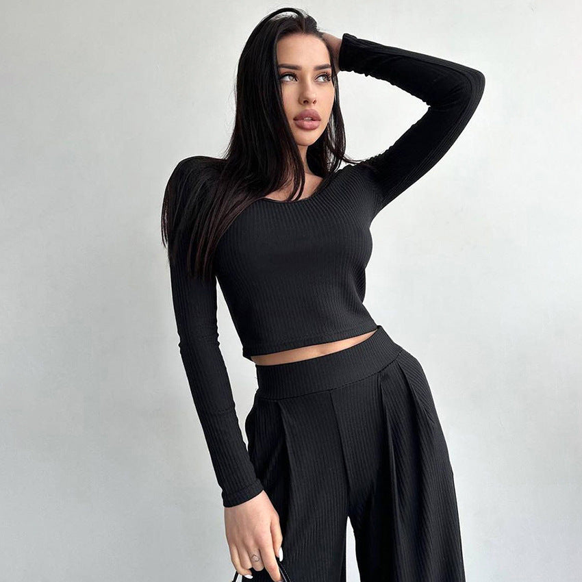 Casual Two Pieces Long Sleeves Tops & Pants